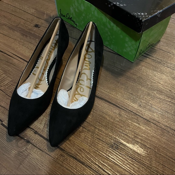 Sam Edelman Black Suede Pump 4cm heelheight - Picture 1 of 9